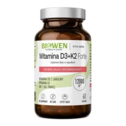 Biowen Witamina D3+K2 Forte – 12000 IU D3 + K2 MK-7 – 60 kaps.