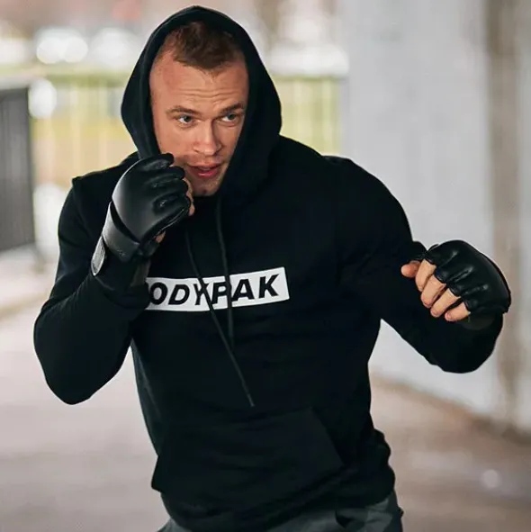 BODYPAK Bluza z kapturem męska - BLACK