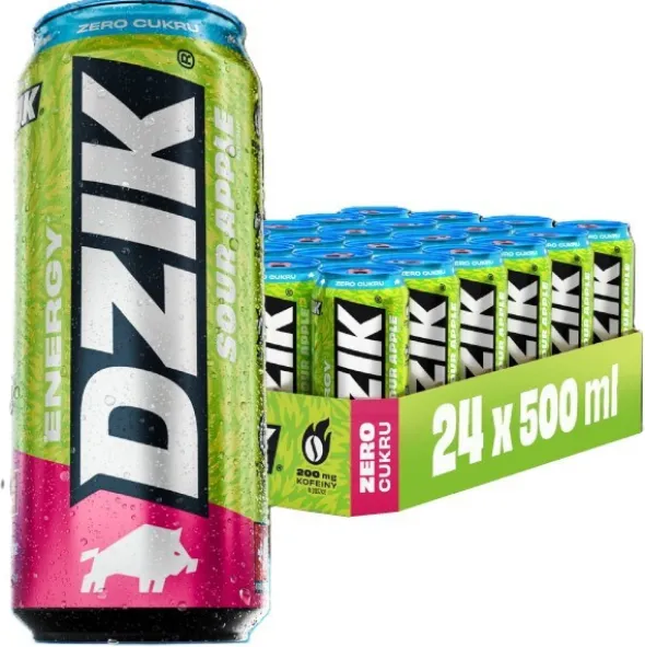 DZIK ENERGY SOUR APPLE - 24 x 500ml