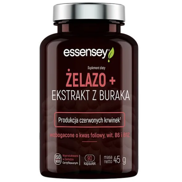 Essensey Żelazo + Ekstrakt z Buraka - 90 kaps.