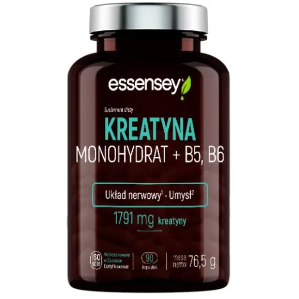 Essensey Kreatyna Monohydrat + B5, B6 w 90 kapsułkach