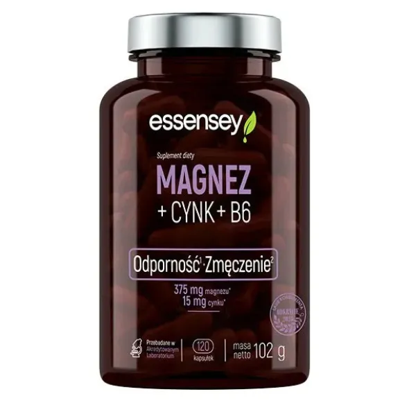 Essensey Magnez + Cynk + B6 na odporność i zmęczenie 2 x 120 kaps.