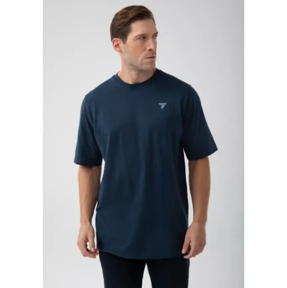 Granatowy T-shirt męski TW BASIC TSHIRT OVERSIZE 180 M NAVY