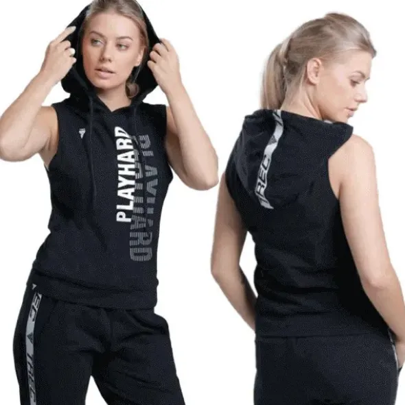 Trec Wear® Boxer Hoodie TRECGIRL 01 Stripe Black