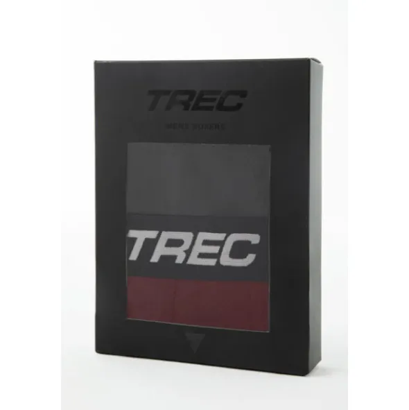 Trec Wear Boxer Shorts 190 Grey-Burgundy - 2pak bokserek męskich