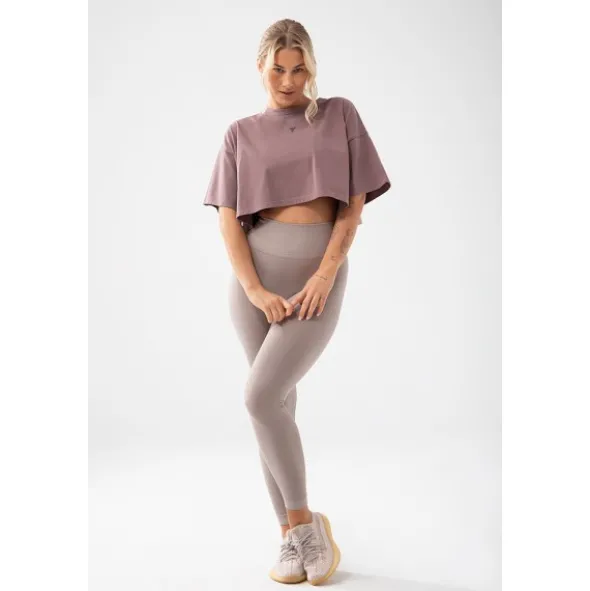 Trec Wear Fioletowy T-shirt damski crop top Trecgirl Basic T-shirt 160 Purple