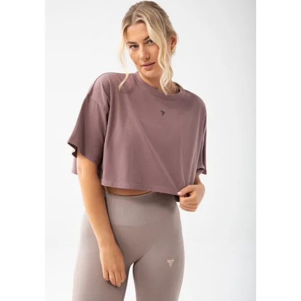Trec Wear Fioletowy T-shirt damski crop top Trecgirl Basic T-shirt 160 Purple