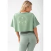 Trec Wear Zielony T-shirt damski crop top Trecgirl Basic T-shirt 160 Green