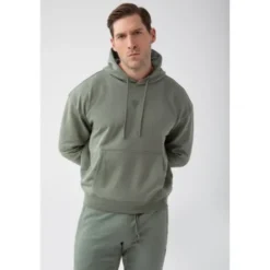 Zielona bluza męska z kapturem TW BASIC HOODIE 183 M GREEN