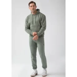 Zielona bluza męska z kapturem TW BASIC HOODIE 183 M GREEN
